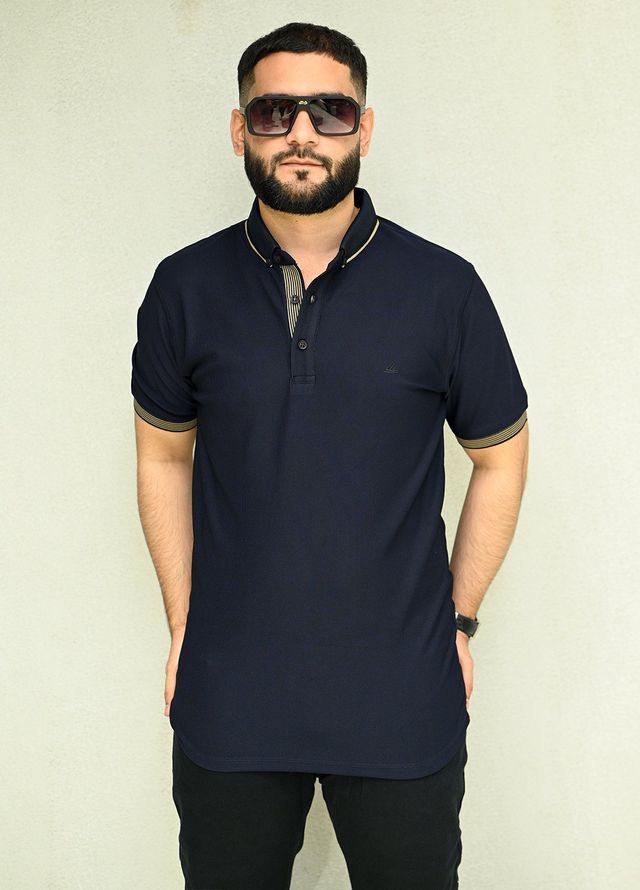 Sanaulla Exclusive Casual Cotton Polo 2045 Navy Blue