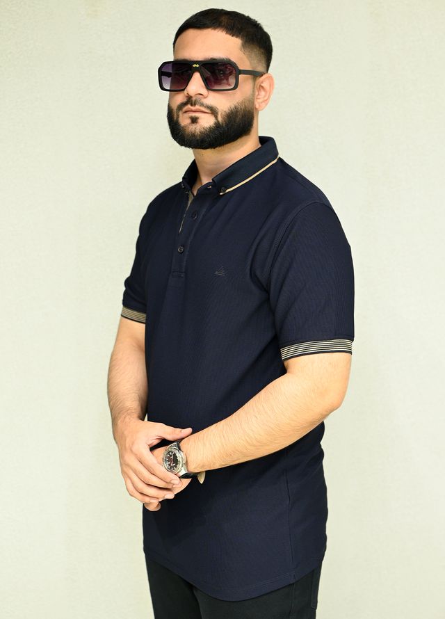 Sanaulla Exclusive Casual Cotton Polo 2045 Navy Blue
