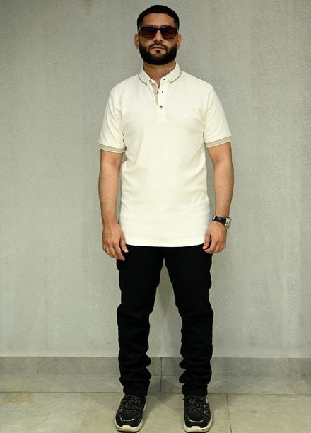 Sanaulla Exclusive Casual Cotton Polo 2045 White