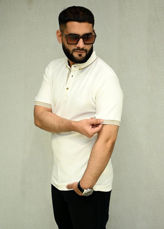 Sanaulla Exclusive Casual Cotton Polo 2045 White