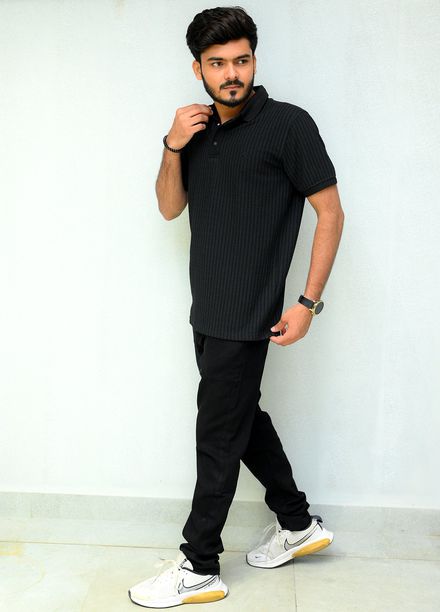 Sanaulla Exclusive Casual Cotton Polo 2051 Black