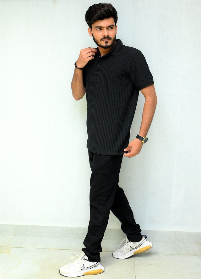 Sanaulla Exclusive Casual Cotton Polo 2051 Black