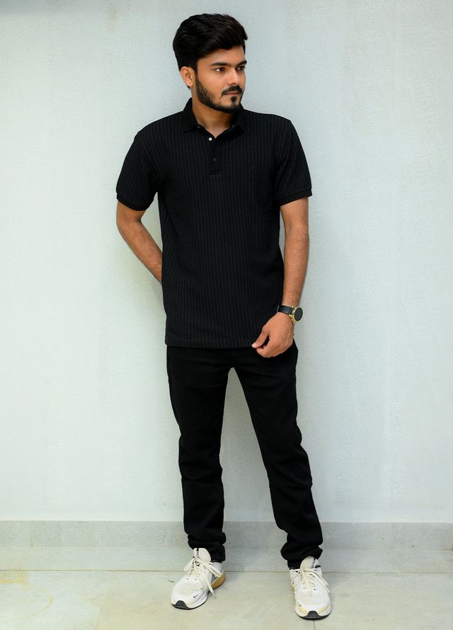 Sanaulla Exclusive Casual Cotton Polo 2051 Black