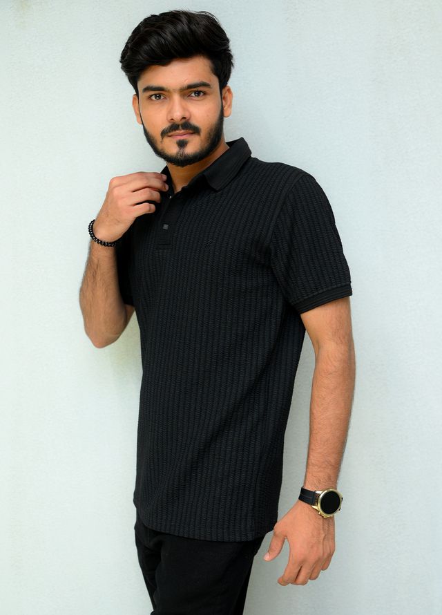 Sanaulla Exclusive Casual Cotton Polo 2051 Black