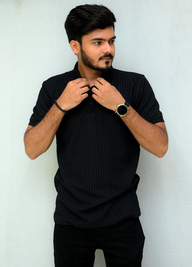Sanaulla Exclusive Casual Cotton Polo 2051 Black
