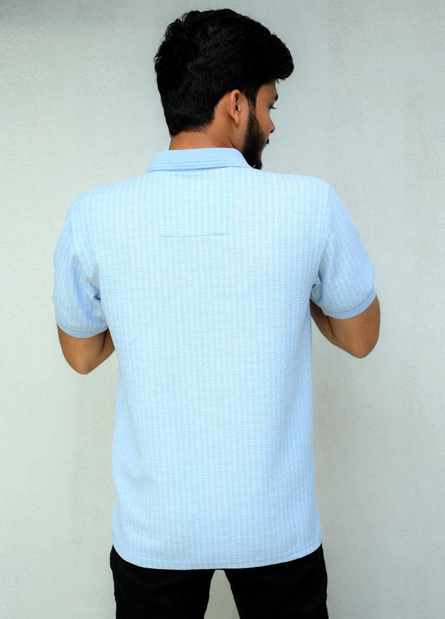 Sanaulla Exclusive Casual Cotton Polo 2051 Sky Blue