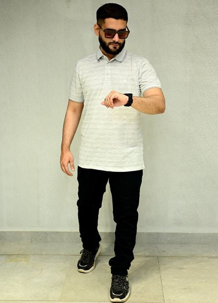 Sanaulla Exclusive Casual Cotton Polo 8188 Grey