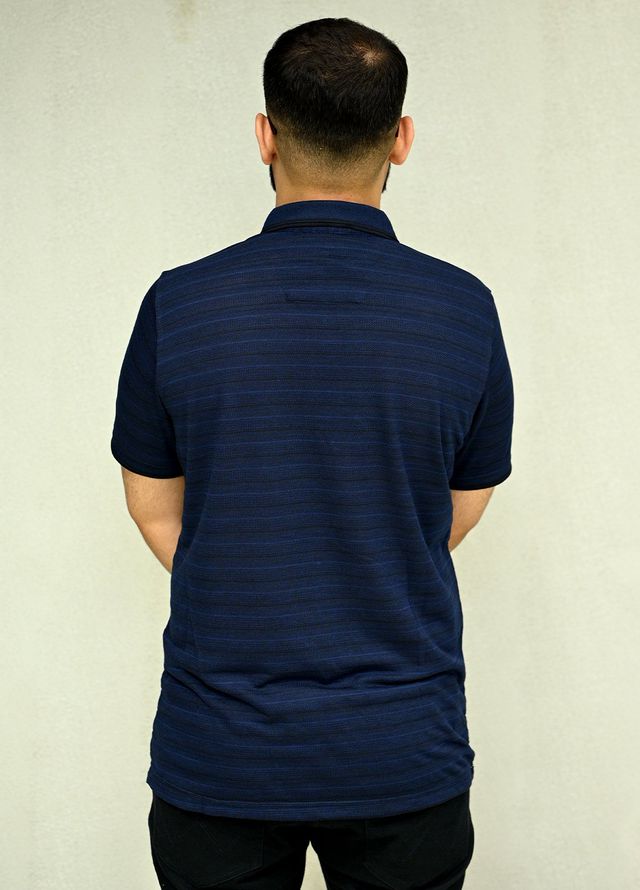 Sanaulla Exclusive Casual Cotton Polo 8188 Navy Blue
