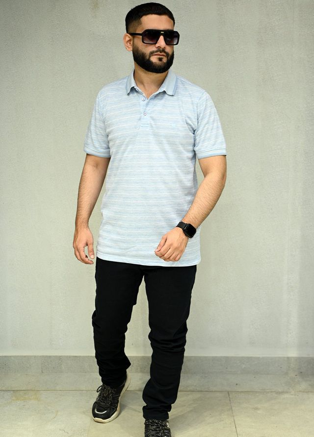 Sanaulla Exclusive Casual Cotton Polo 8188 Sky Blue