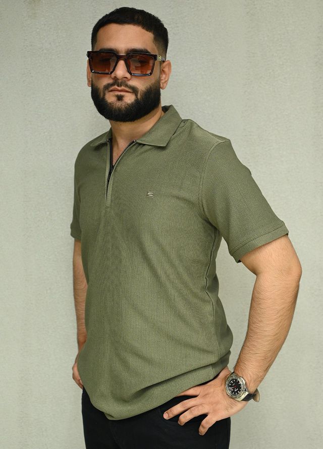 Sanaulla Exclusive Casual Cotton Polo 8194 Green