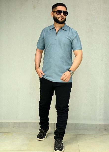 Sanaulla Exclusive Casual Cotton Polo 8194 Light Blue