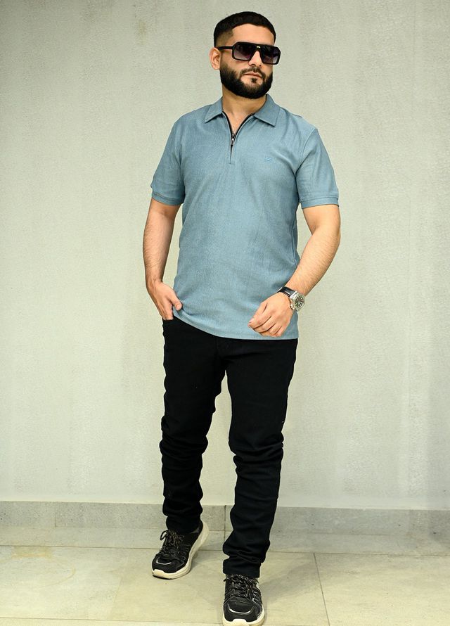 Sanaulla Exclusive Casual Cotton Polo 8194 Light Blue