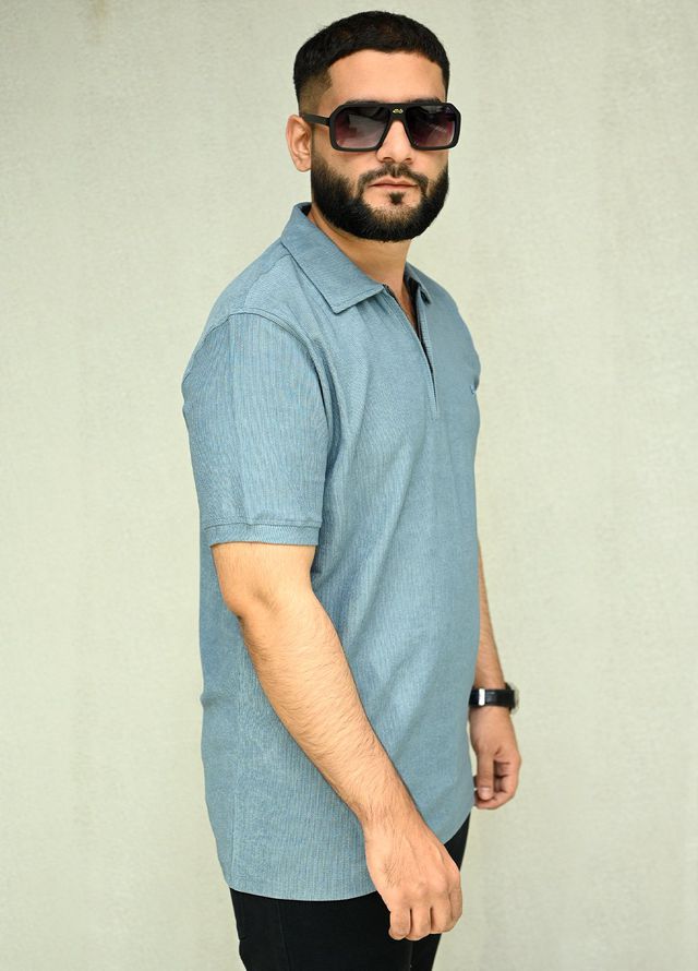 Sanaulla Exclusive Casual Cotton Polo 8194 Light Blue