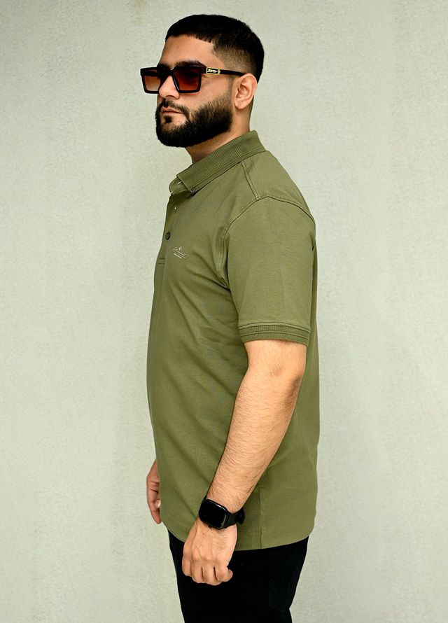 Sanaulla Exclusive Casual Cotton Polo D-3051 Green