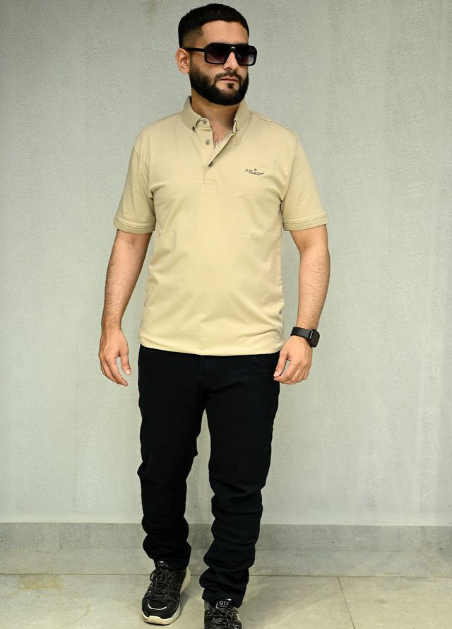 Sanaulla Exclusive Casual Cotton Polo D-3051 Light Brown