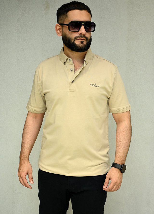 Sanaulla Exclusive Casual Cotton Polo D-3051 Light Brown