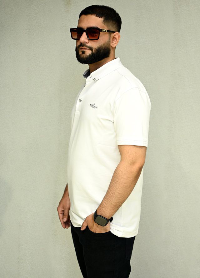 Sanaulla Exclusive Casual Cotton Polo D-3051 White