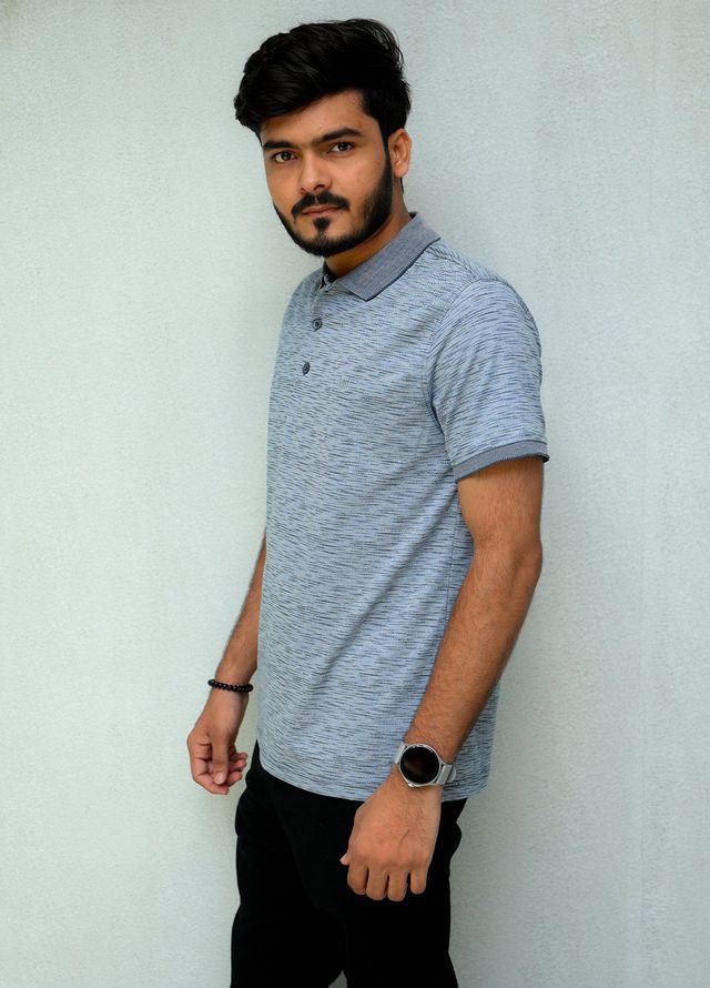 Sanaulla Exclusive Casual Cotton Polo D-3081 Dark Grey