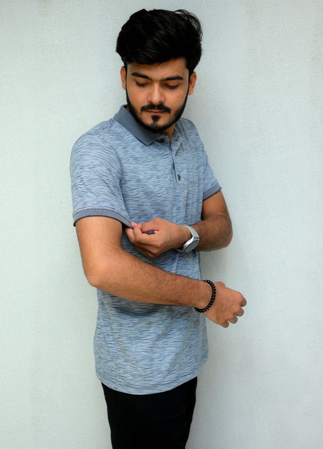 Sanaulla Exclusive Casual Cotton Polo D-3081 Dark Grey