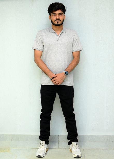 Sanaulla Exclusive Casual Cotton Polo D-3081 Light Grey