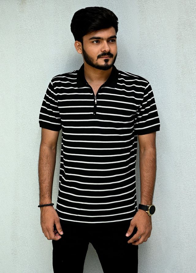 Sanaulla Exclusive Casual Cotton Polo D-3151 Black