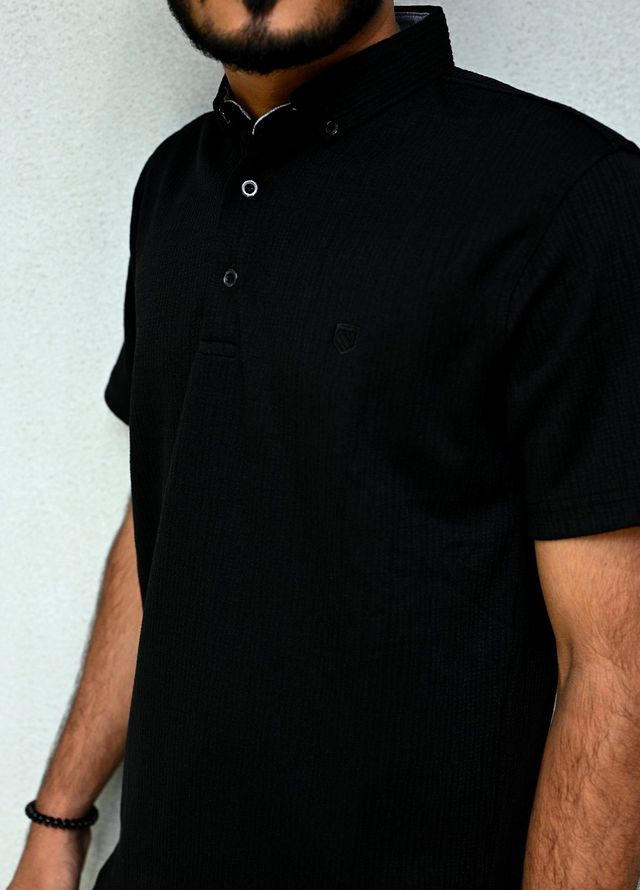Sanaulla Exclusive Casual Cotton Polo D-3189 Black