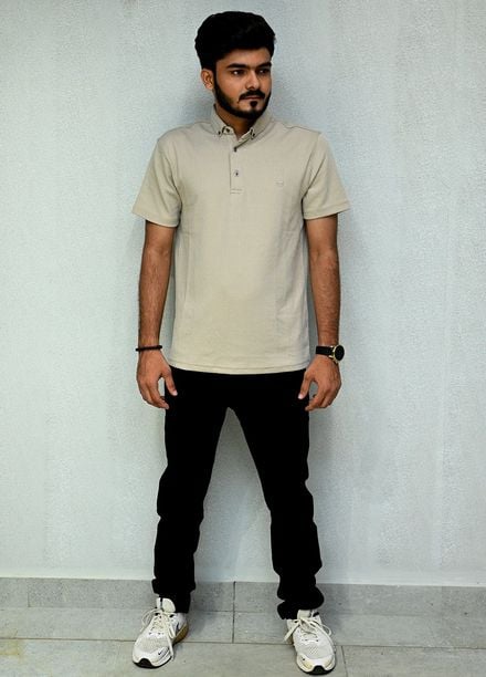 Sanaulla Exclusive Casual Cotton Polo D-3189 Light Brown