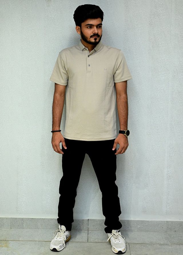 Sanaulla Exclusive Casual Cotton Polo D-3189 Light Brown
