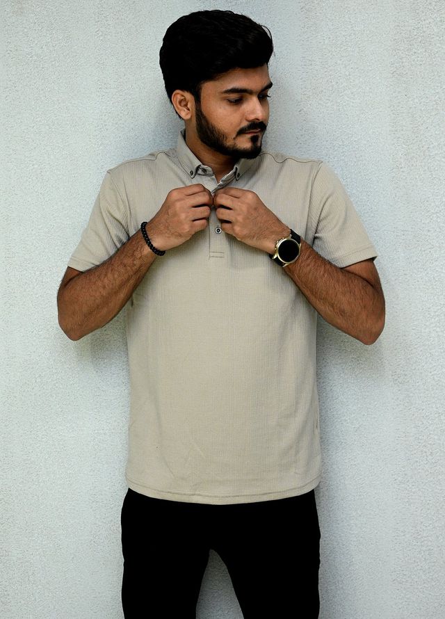 Sanaulla Exclusive Casual Cotton Polo D-3189 Light Brown