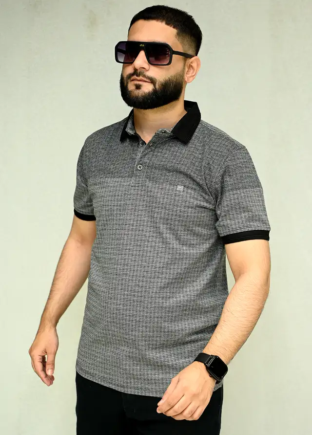 Sanaulla Exclusive Casual Cotton Polo 2029 Dark Grey