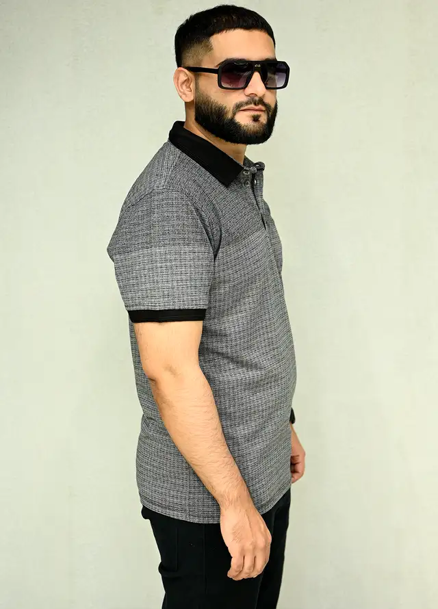 Sanaulla Exclusive Casual Cotton Polo 2029 Dark Grey