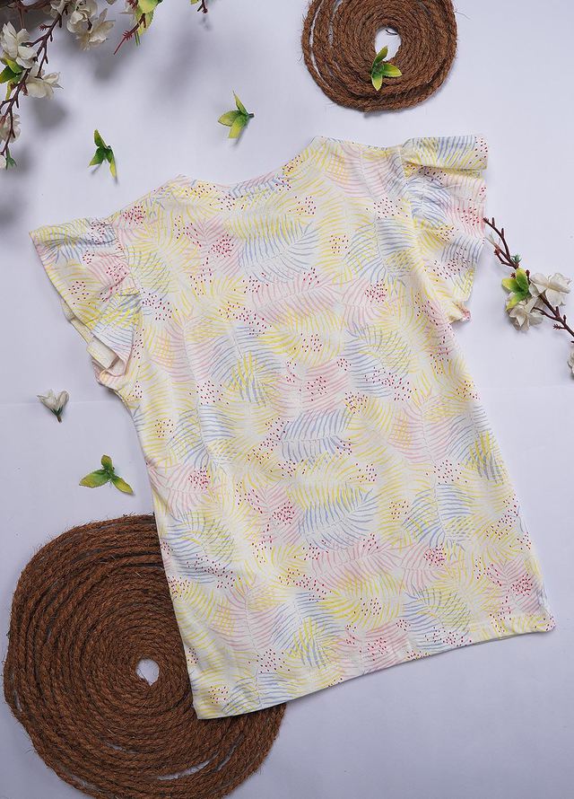 Sanaulla Exclusive Range Cotton Casual T-Shirts for Girls - 7277-4 Lemon