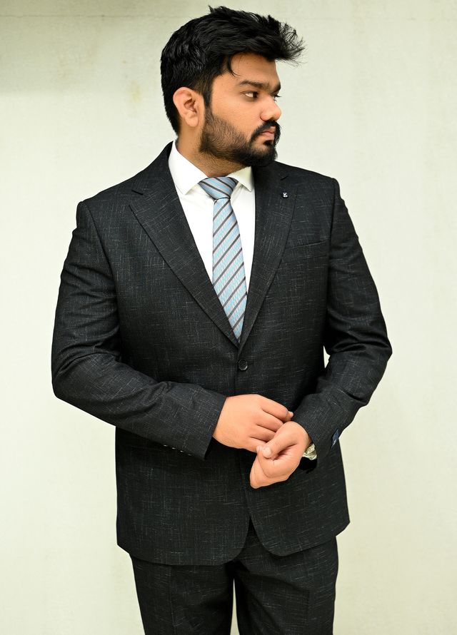 Sanaulla Exclusive Plain Cotton 2 Piece Suit 17301 Black
