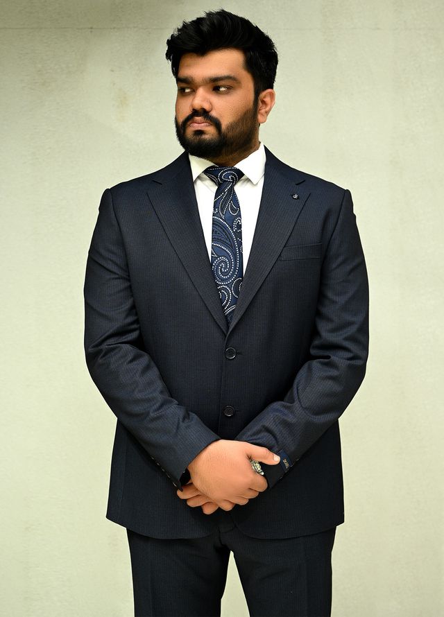 Sanaulla Exclusive Plain Cotton 2 Piece Suit 18900 Navy