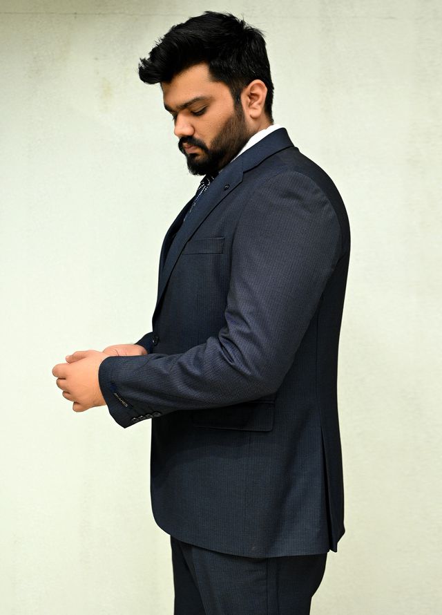Sanaulla Exclusive Plain Cotton 2 Piece Suit 18900 Navy