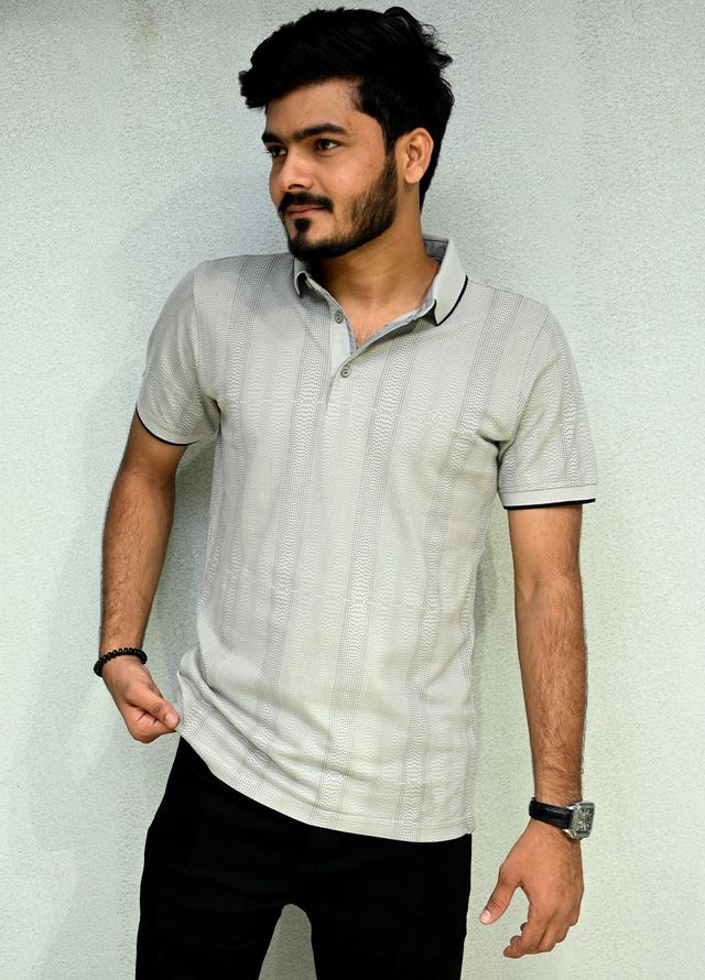 Sanaulla Exclusive Pret Casual Cotton Polo 2018 Grey