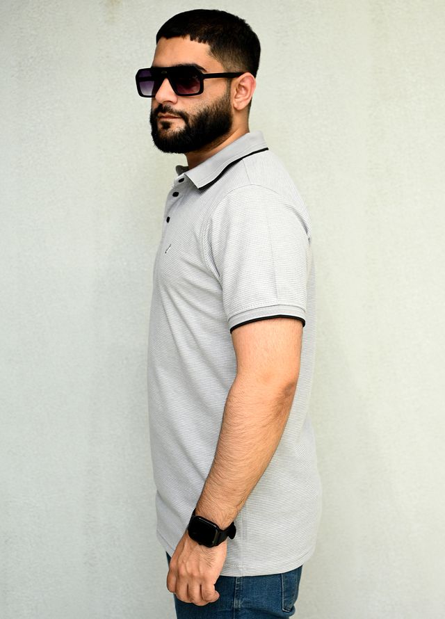 Sanaulla Exclusive Pret Casual Cotton Polo 8043R-2 Grey