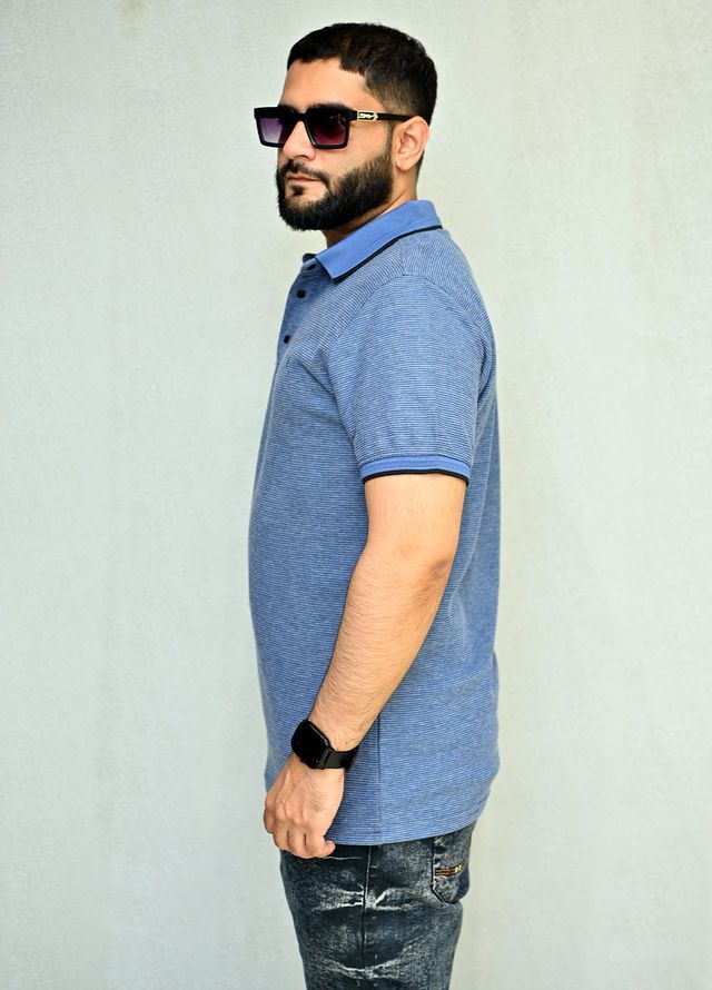 Sanaulla Exclusive Pret Casual Cotton Polo 8043R-2 Sky Blue