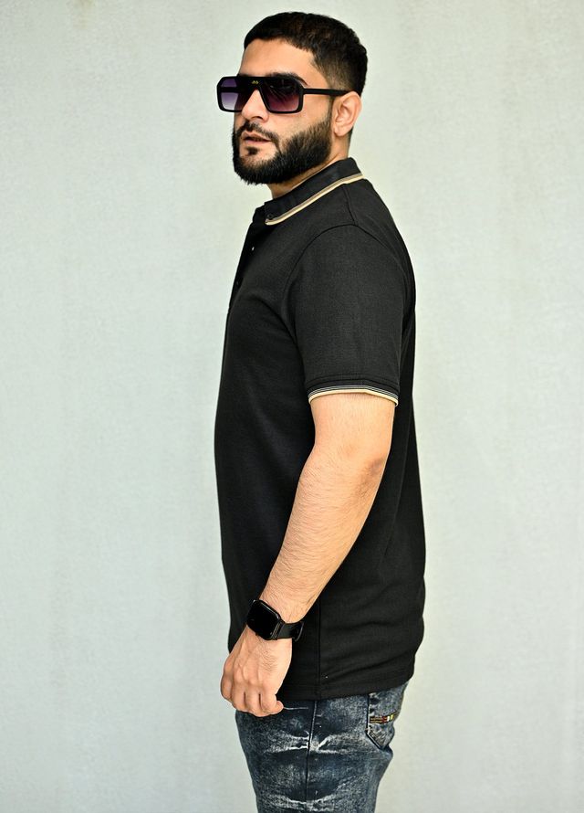 Sanaulla Exclusive Pret Casual Cotton Polo 8180 Black