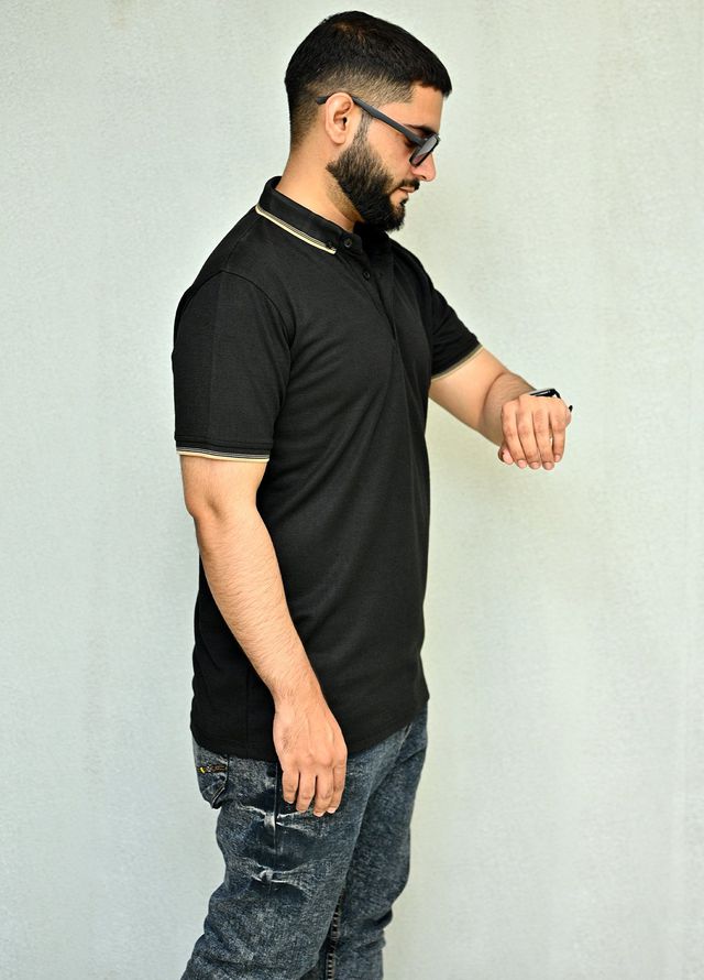 Sanaulla Exclusive Pret Casual Cotton Polo 8180 Black