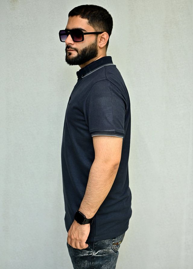 Sanaulla Exclusive Pret Casual Cotton Polo 8180 Navy