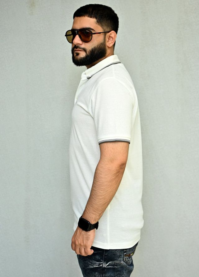 Sanaulla Exclusive Pret Casual Cotton Polo 8180 White