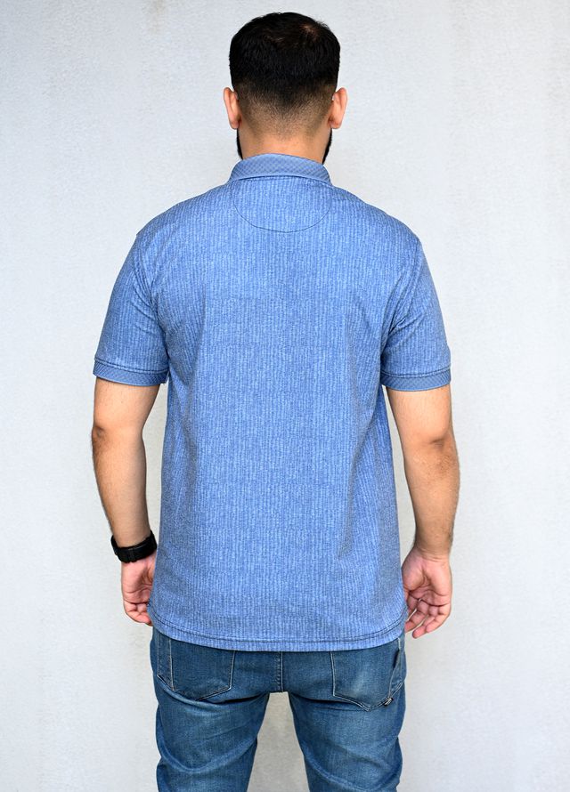 Sanaulla Exclusive Pret Casual Cotton T-Shirt D-3077 Blue