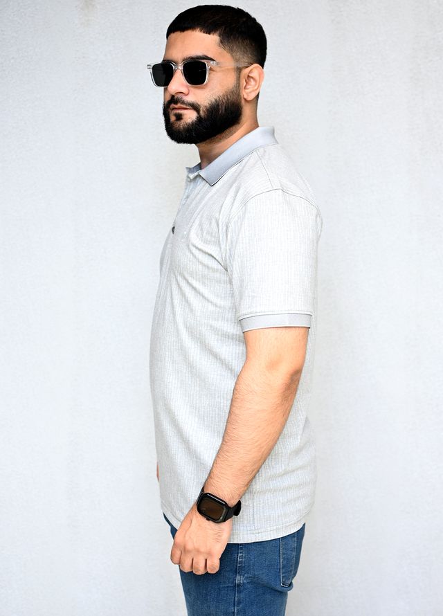 Sanaulla Exclusive Pret Casual Cotton T-Shirt D-3077 Grey