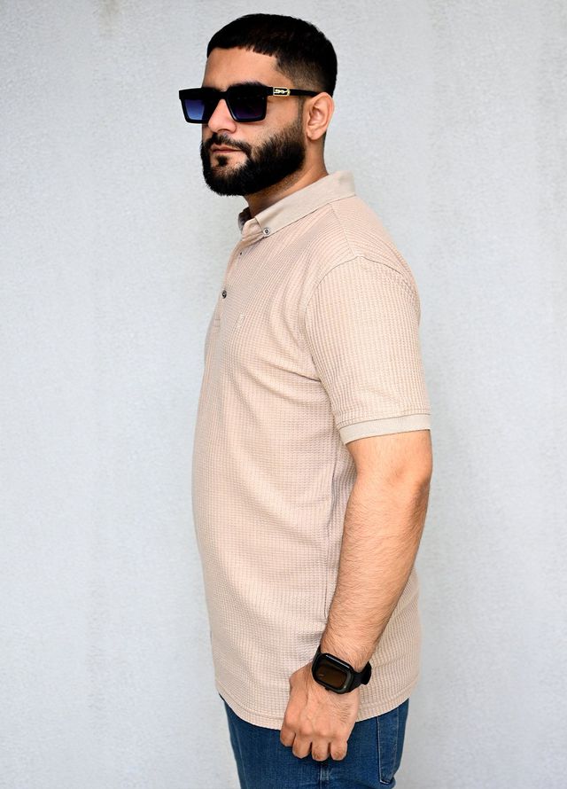 Sanaulla Exclusive Pret Casual Cotton T-Shirt D-3147 Light Brown