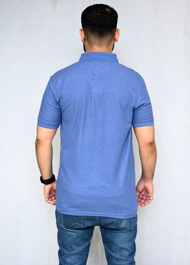 Sanaulla Exclusive Pret Casual Cotton T-Shirt D-3147 Sky Blue