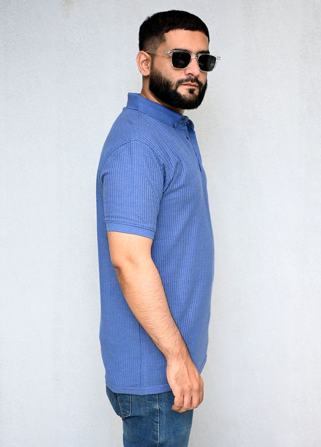 Sanaulla Exclusive Pret Casual Cotton T-Shirt D-3147 Sky Blue