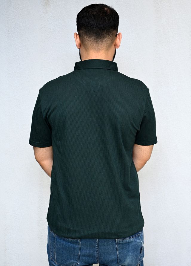 Sanaulla Exclusive Pret Casual Cotton T-Shirt D-3153 Dark Green