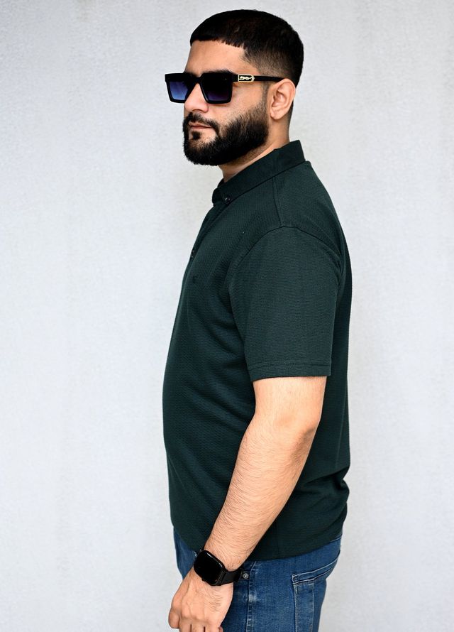 Sanaulla Exclusive Pret Casual Cotton T-Shirt D-3153 Dark Green