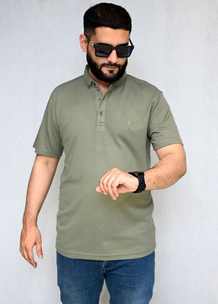 Sanaulla Exclusive Pret Casual Cotton T-Shirt D-3153 Green